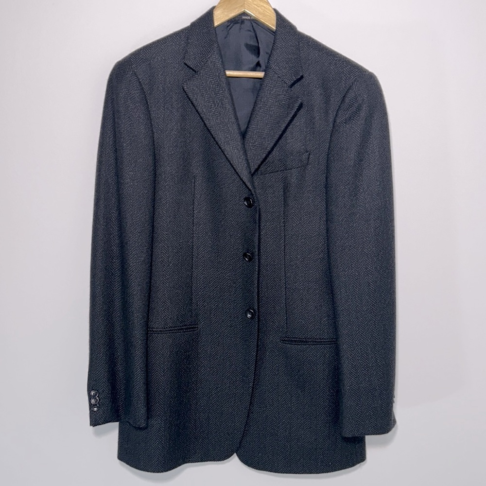 Armani Collezioni 100% Wool Men’s Herringbone Sport Coat Size 40L